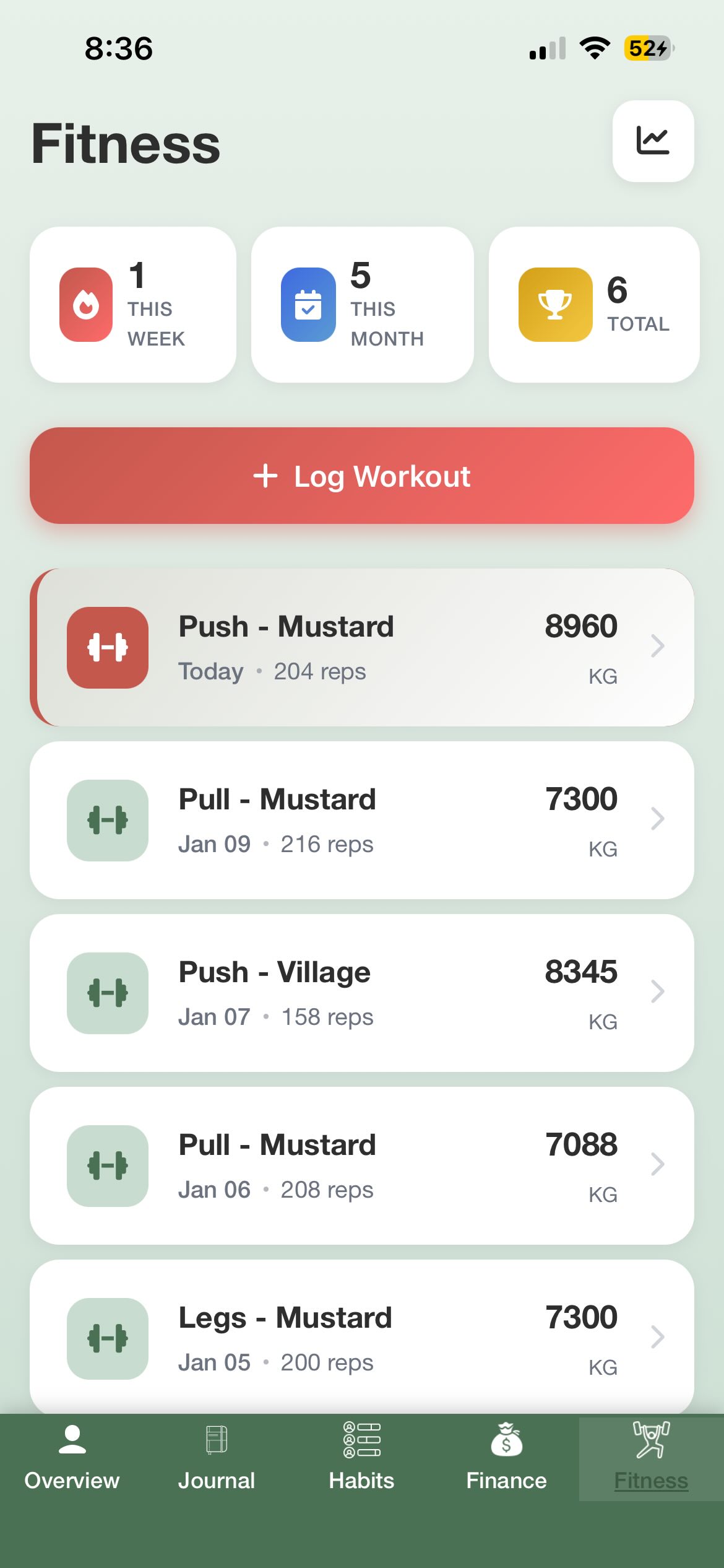 MyArc App Fitness Tracker Screen